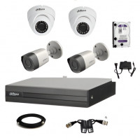 CCTV Packege 4 Channel Dahua DVR 4-Pcs Camera