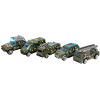 5-Pcs Diecast Metal Army Toy Car